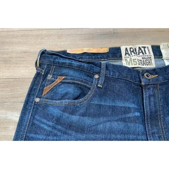 Ariat M5 Mens 42X36 Low Rise Straight Western Dark Blue Durham Denim Jeans